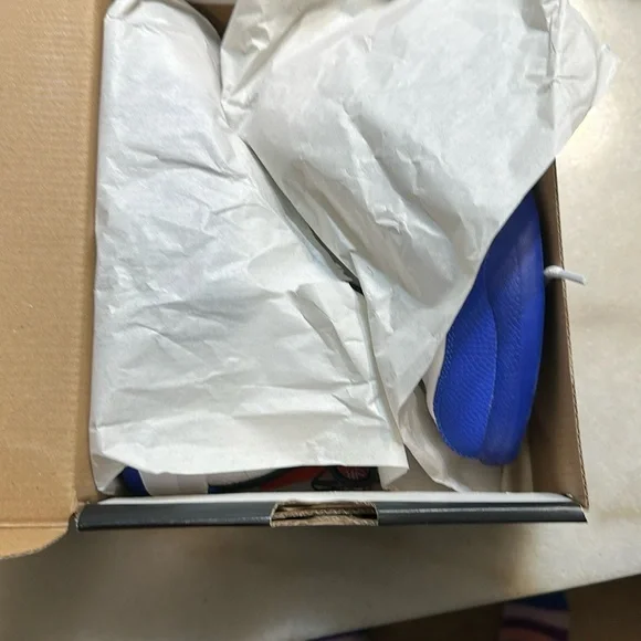Nike White and Blue Low-Top Sneakers with Mesh Upper
